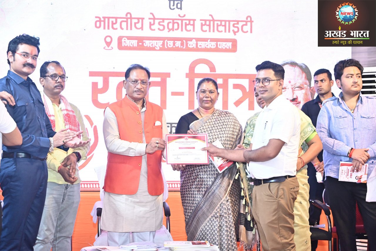  Chief Minister Vishnudev Sai honoring the life members of Red Cross
