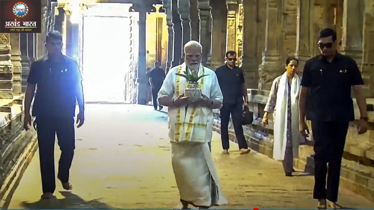 Prime Minister Narendra Modi at Gangaikonda Cholapuram Temple