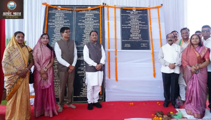 Bhoomi Pujan of development works worth Rs 66.84 crore including railway overbridge was done in Kharsia विष्णुदेव साय