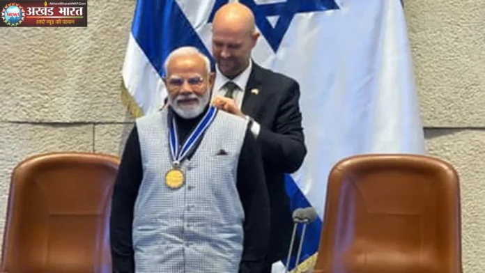 Prime Minister Modi honoured with Speaker of the Knesset Medal