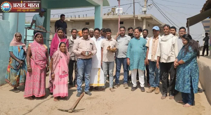 Bhoomipujan for construction of 500 meter long CC road